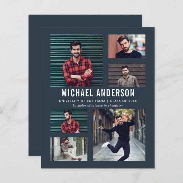 Budget Midnight 6 Photo Chalkboard Grad Party (Front/Back)