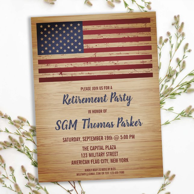 Budget Military Retirement American Flag Invite (Creator Uploaded)