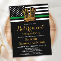 Budget Military Thin Green Line Boots Retirement