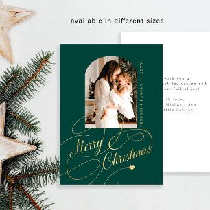 Budget MINI Merry Christmas script photo holiday Card