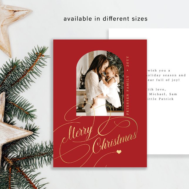 Budget MINI Merry Christmas script photo holiday Card (Creator Uploaded)