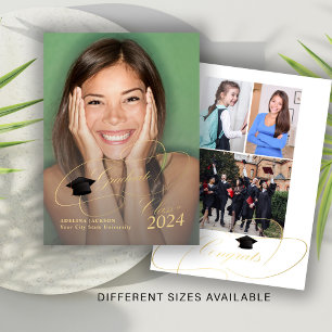 Budget MINI SIZE 4 photo graduation announcement
