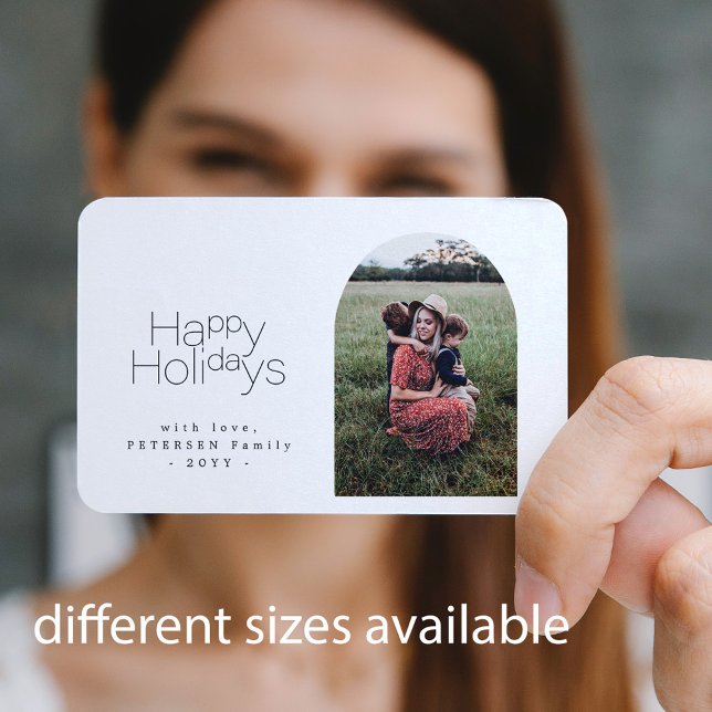 Budget MINI SIZE simple photo winter holidays Card (You can choose the ROUNDED CORNERS option)