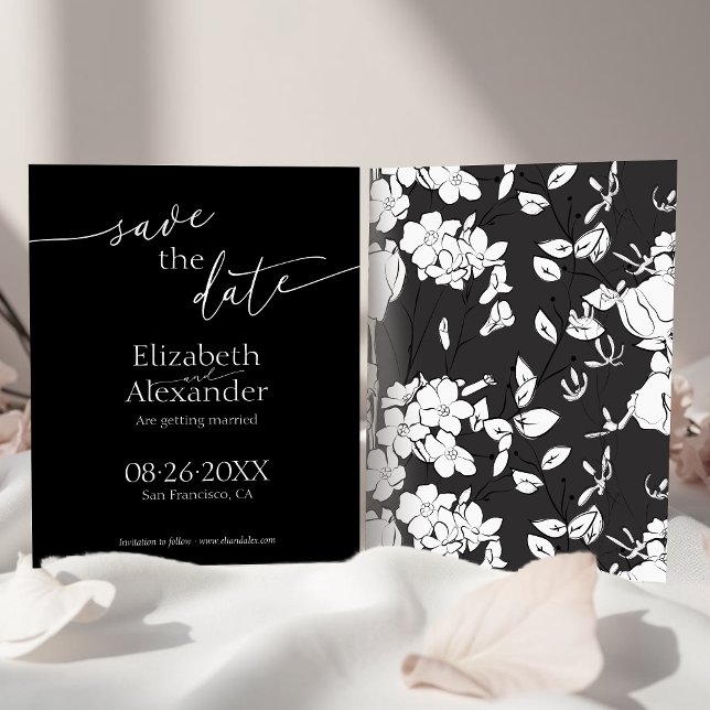 Budget Minimal Black & White Script Save the Date (Creator Uploaded)