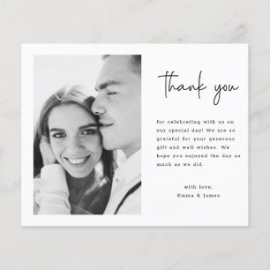 Budget Minimal Custom Photo Wedding Thank You