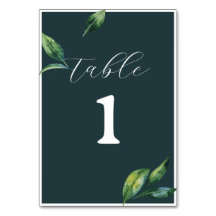 Budget Minimal Elegance Green Wedding Table Number