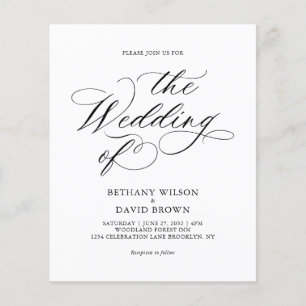 BUDGET Minimal Elegant Black Calligraphy Wedding