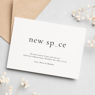 BUDGET Minimal Elegant New Place New Space Moving Card