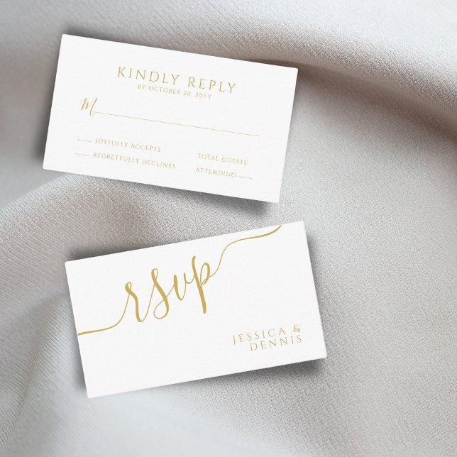 BUDGET Minimal Elegant Typography Wedding RSVP Enclosure Card (Creator Uploaded)