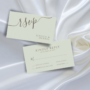 BUDGET Minimal Elegant Typography Wedding RSVP Enclosure Card