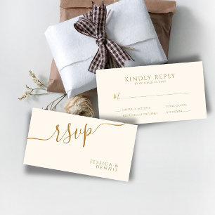 BUDGET Minimal Elegant Typography Wedding RSVP Enclosure Card