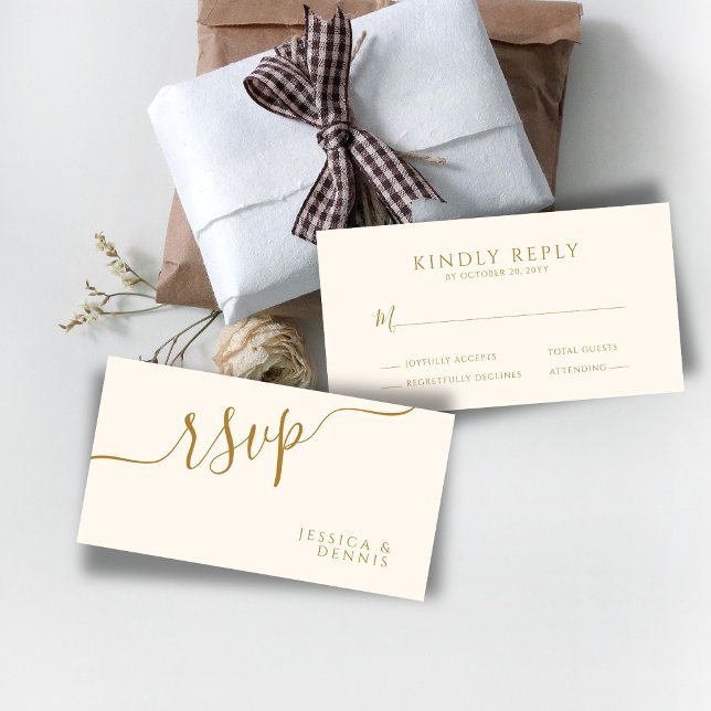 BUDGET Minimal Elegant Typography Wedding RSVP Enclosure Card (Creator Uploaded)