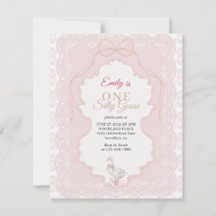 BUDGET Minimal Lace One Silly Goose 1ST Birthday