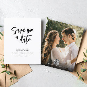 BUDGET Minimal Lovely Heart Photo QR Code Wedding