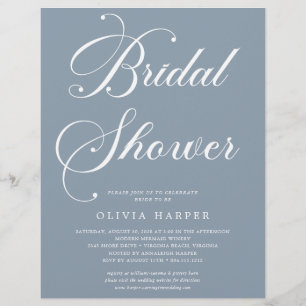 Budget Minimal Modern Script Bridal Shower Invite Flyer