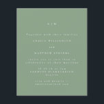 Budget Minimal Monogram Sage Wedding Invitation<br><div class="desc">Budget Minimalist Monogram Traditional Typography Wedding Invitation in Sage Green</div>