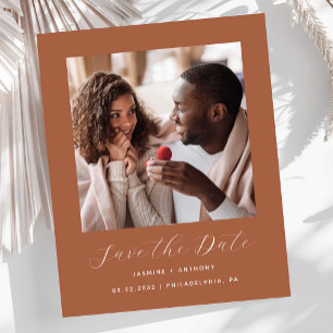Budget Minimal Photo Terracotta Save the Date