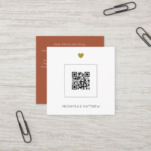 Budget Minimal QR Code Terracotta Wedding Invite
