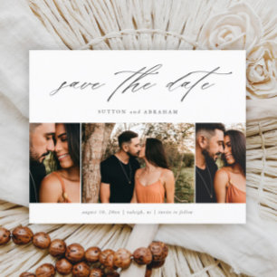 Budget Minimal Script 3 Photo Save The Date