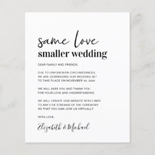 Budget Minimal Smaller Wedding Announcement