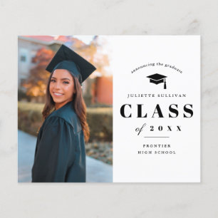 Budget Minimal Type Photo Graduation Invitation