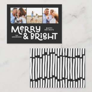  budget minimal typography 3 photo Christmas fun  Card
