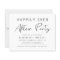 Budget Minimal Wedding After Party Invitation