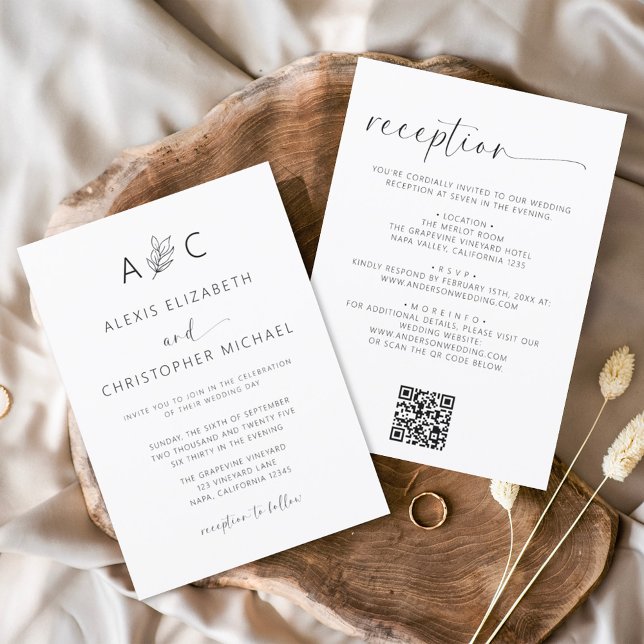 Budget Minimalist All In One Wedding QR Code Flyer (Creator Uploaded)