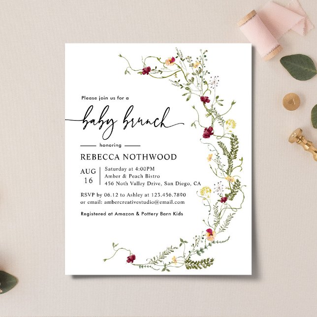 Budget Minimalist Baby Brunch Shower Invitation (Creator Uploaded)