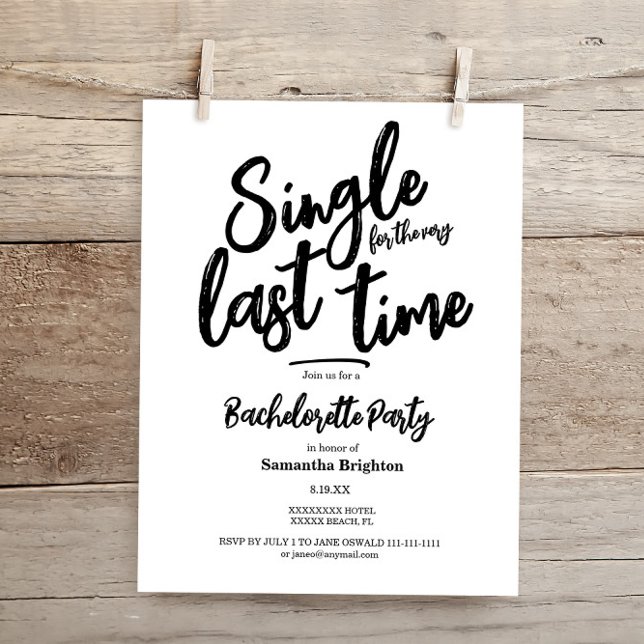 Budget Minimalist Bachelorette Party Invitation (Creator Uploaded)