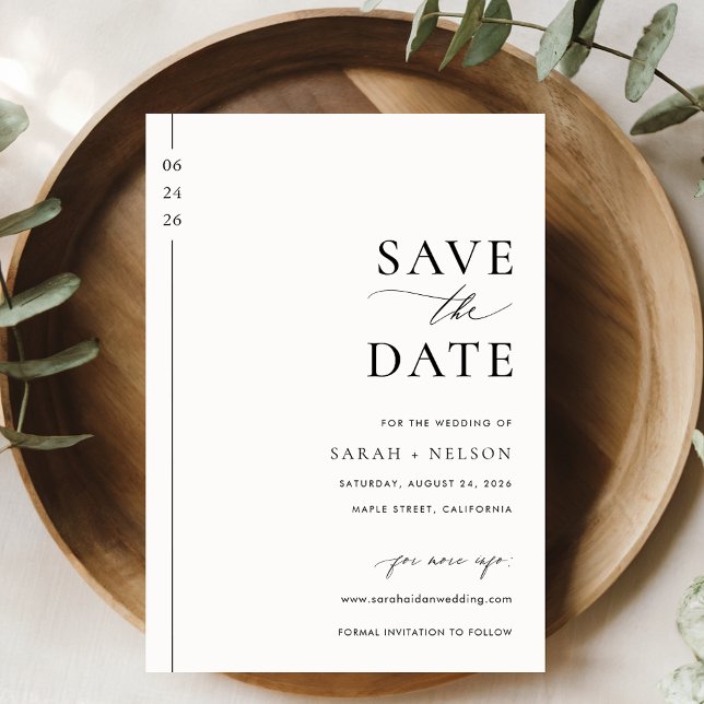 Budget Minimalist Black and White Wedding Save The Date (Creator Uploaded)