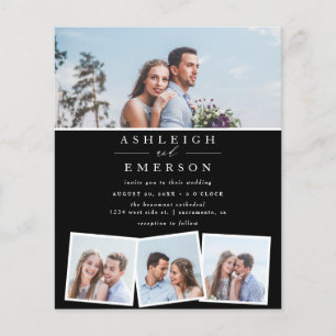 Budget Minimalist Black Photo Collage Wedding