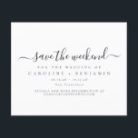 Budget Minimalist Black Script Save the Weekend<br><div class="desc">Budget Minimalist Modern Black and White Script Wedding Save the Weekend</div>