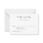 Budget Minimalist Black White Modern Script RSVP