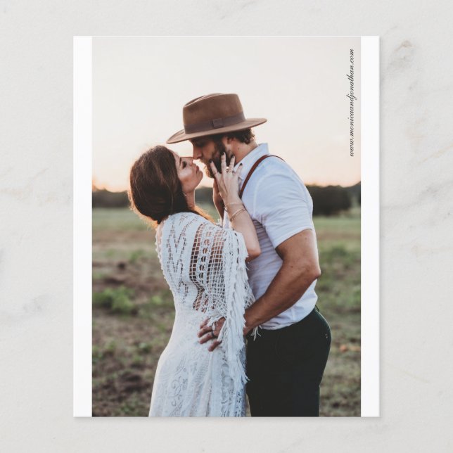 Budget Minimalist Black & White Photo Wedding Flye Flyer (Front)