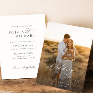 Budget Minimalist Boho Photo Wedding Invites