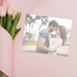 Budget Minimalist Chic Photo H Save the Date Flyer<br><div class="desc">******* MATTE PAPER IS THIN. UPGRADE FOR A THICKER PAPER. NO ENVELOPES INCLUDED. FOR CARD STOCK, THICKER CARDS, CHECK OUT THE LINK BELOW. CARD STOCK, THICKER CARDS HAVE AN OPTION FOR ENVELOPES OR INCLUDES THEM******** No envelopes, paper flyer version. Save money on formal invitations with this paper invitation. Get your...</div>