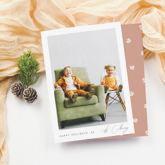 Budget Minimalist Christmas | Simple Script Photo (Card Front & Back Mock-up)