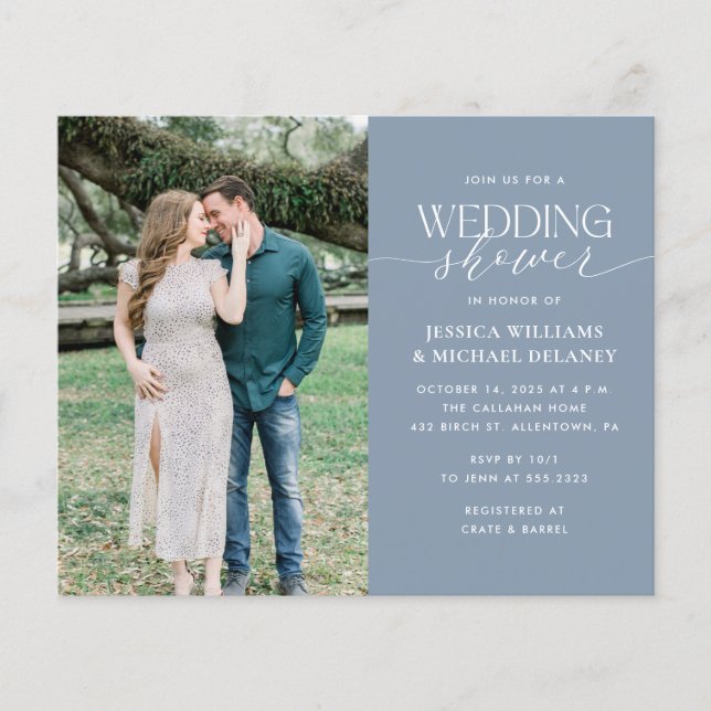 Budget Minimalist Couples Shower Invitation (Front)