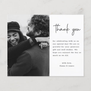 Budget Minimalist Custom Photo Wedding Thank You