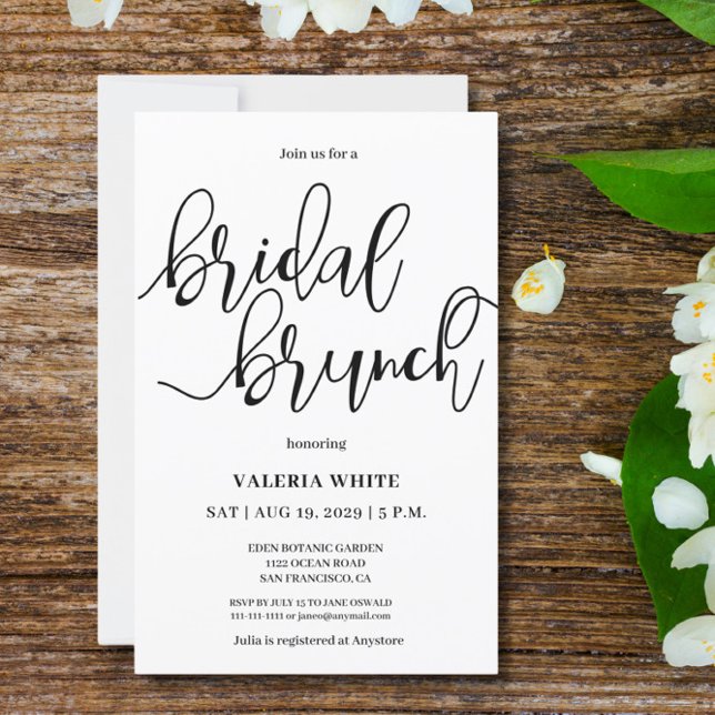 Budget Minimalist Elegant Bridal brunch Invitation (Creator Uploaded)