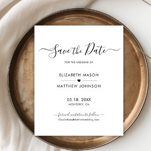 Budget Minimalist Elegant Script Save The Date 
