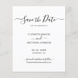 Budget Minimalist Elegant Script Save The Date