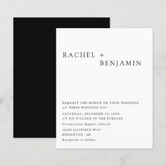 Budget Minimalist Elegant Wedding Black White Chic