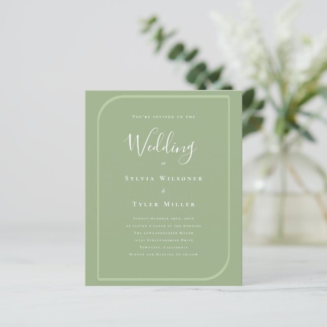 Budget Minimalist Frame Sage Green Wedding (Standing Front)