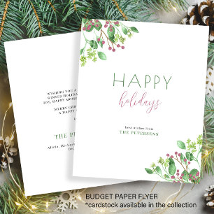 Budget minimalist happy holidays greeting card