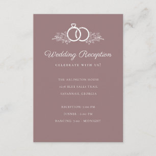 Budget Minimalist Mauve Script Wedding Reception Enclosure Card