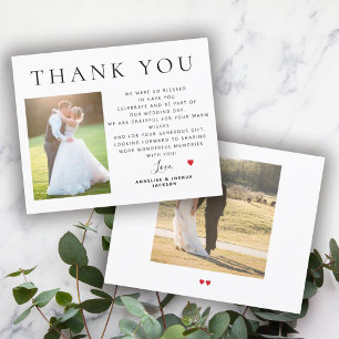 Budget minimalist modern photo wedding thank you