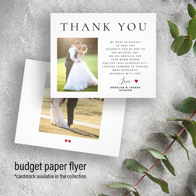 Budget minimalist modern photo wedding thank you flyer (Creator Uploaded)