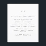 Budget Minimalist Monogram Chic Wedding Invitation<br><div class="desc">Budget Minimalist Monogram Traditional Typography Wedding Invitation</div>